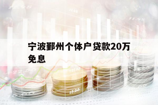 宁波鄞州个体户贷款20万免息