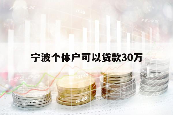 宁波个体户可以贷款30万